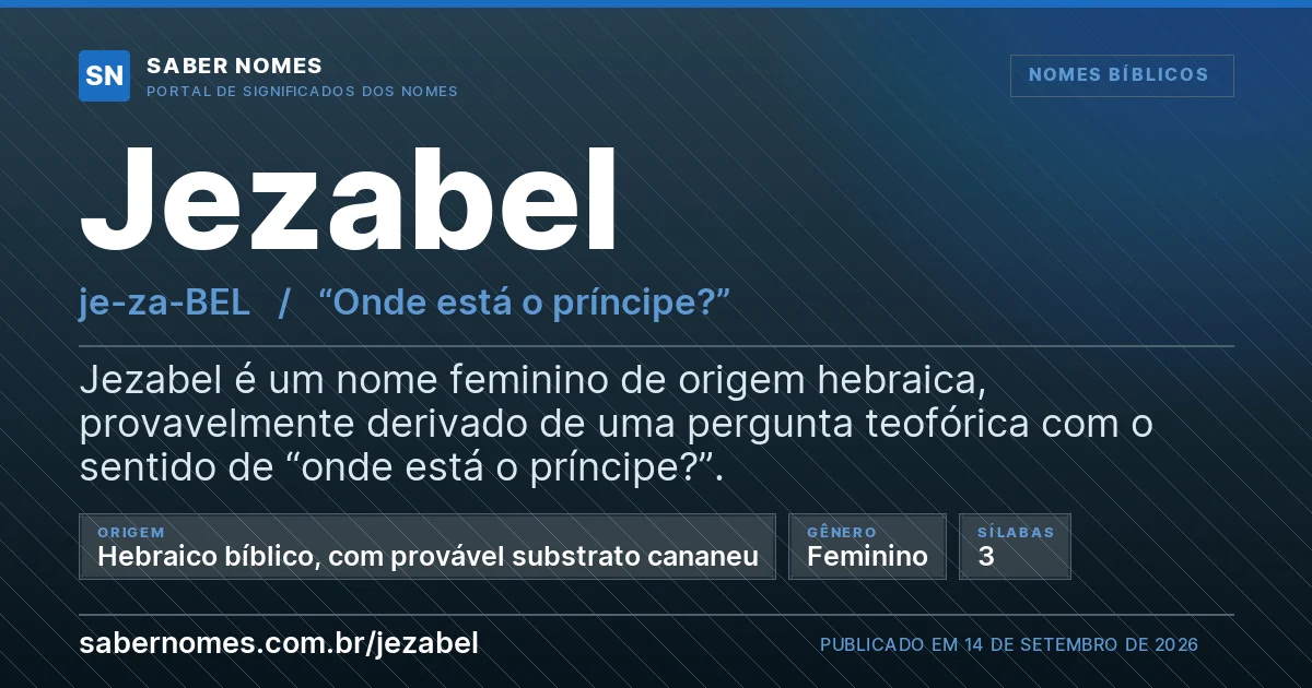 Imagem com o significado do nome Jezabel