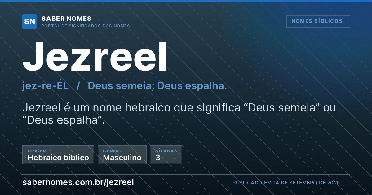 Imagem com o significado do nome Jezreel