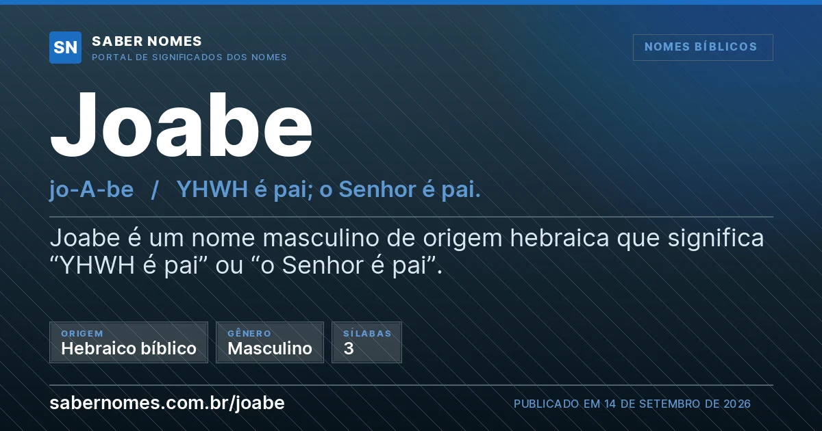Imagem com o significado do nome Joabe