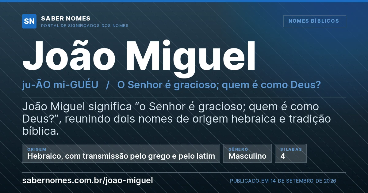Imagem com o significado do nome João Miguel