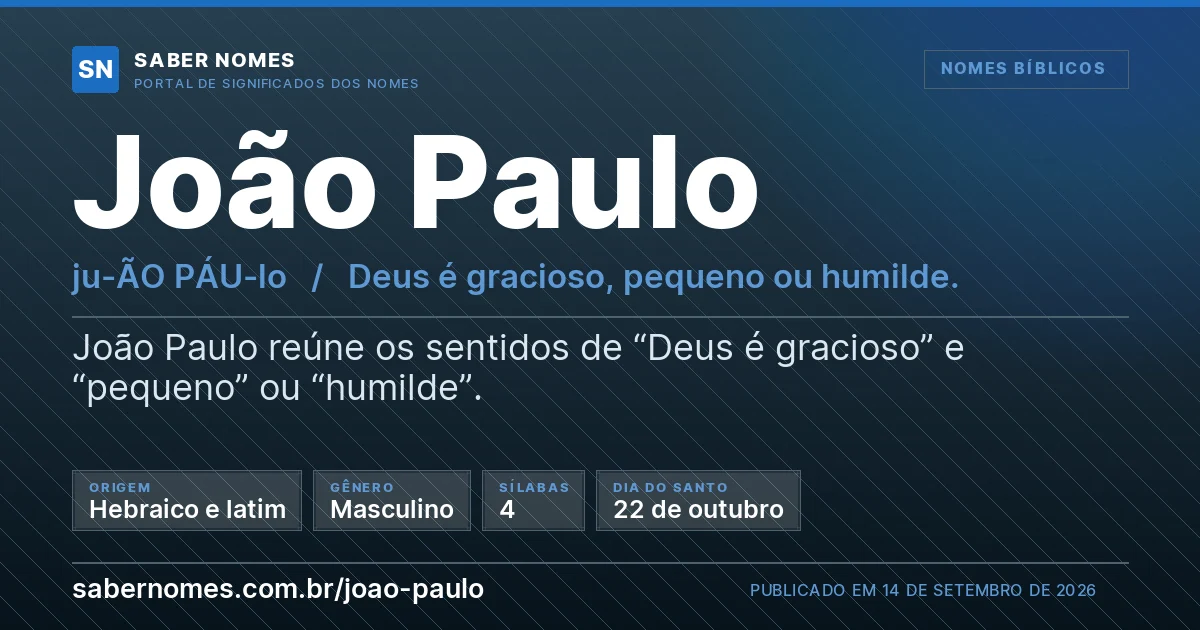 Imagem com o significado do nome João Paulo