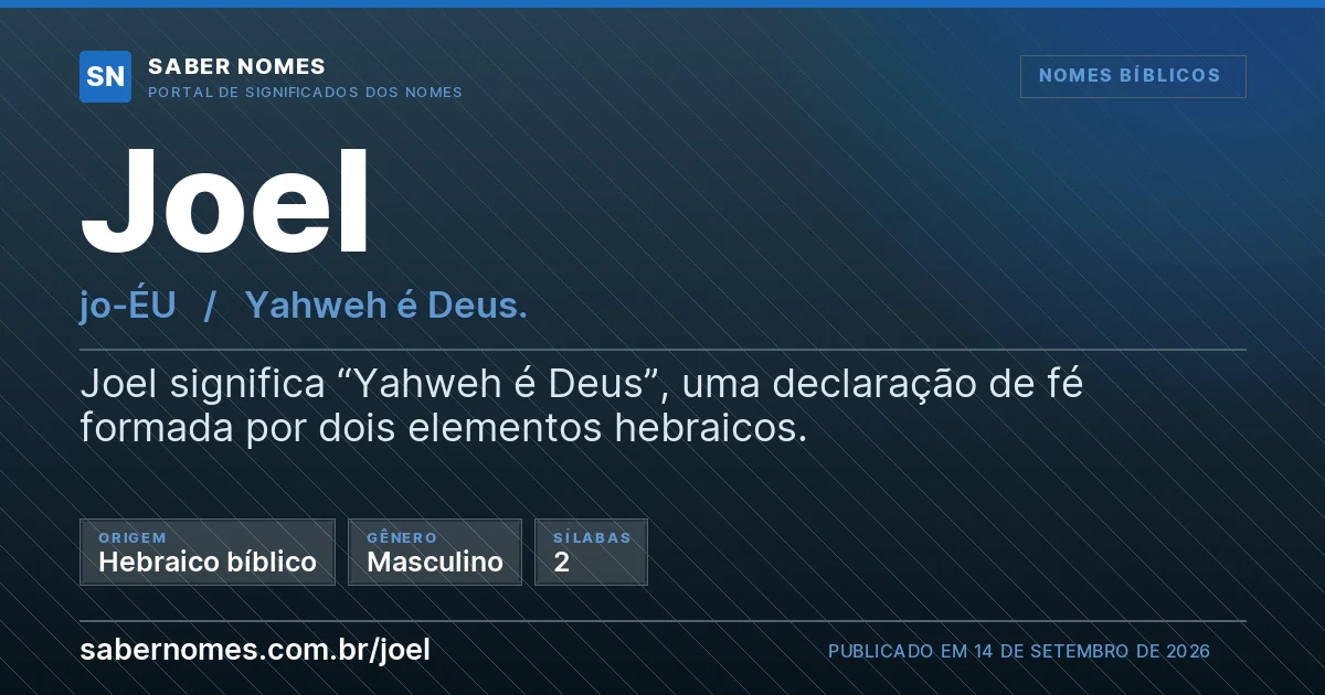 Imagem com o significado do nome Joel