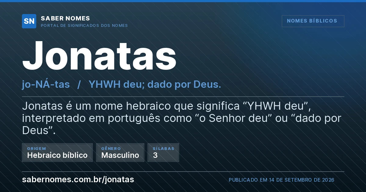 Imagem com o significado do nome Jonatas