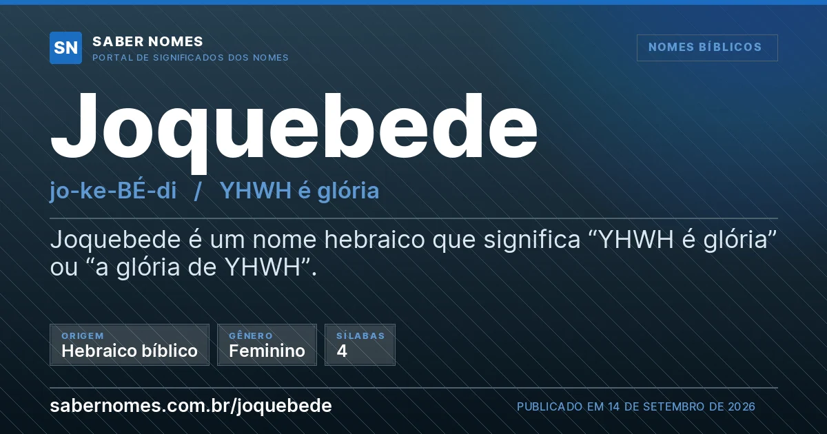 Imagem com o significado do nome Joquebede