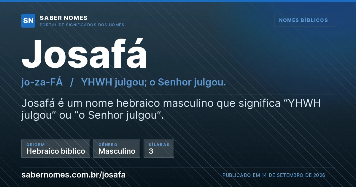 Imagem com o significado do nome Josafá
