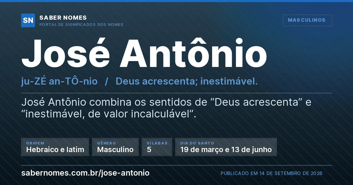 Imagem com o significado do nome José Antônio