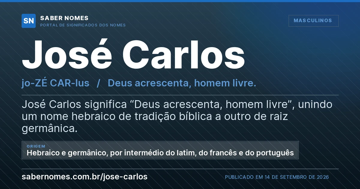 Imagem com o significado do nome José Carlos