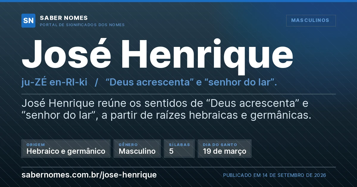 Imagem com o significado do nome José Henrique