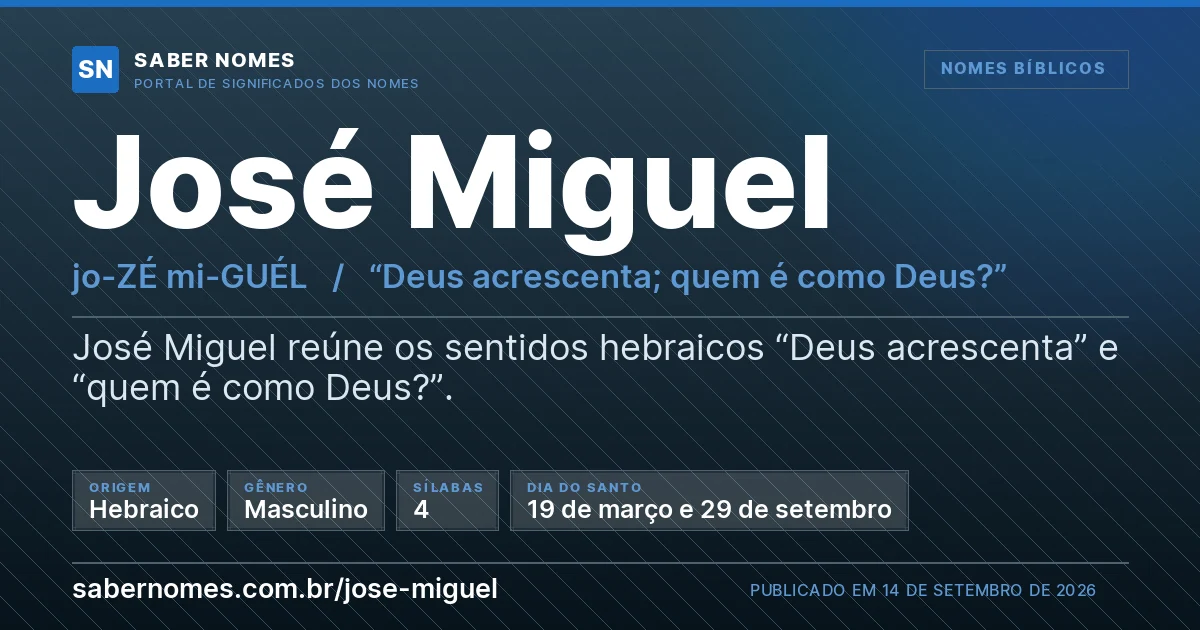 Imagem com o significado do nome José Miguel
