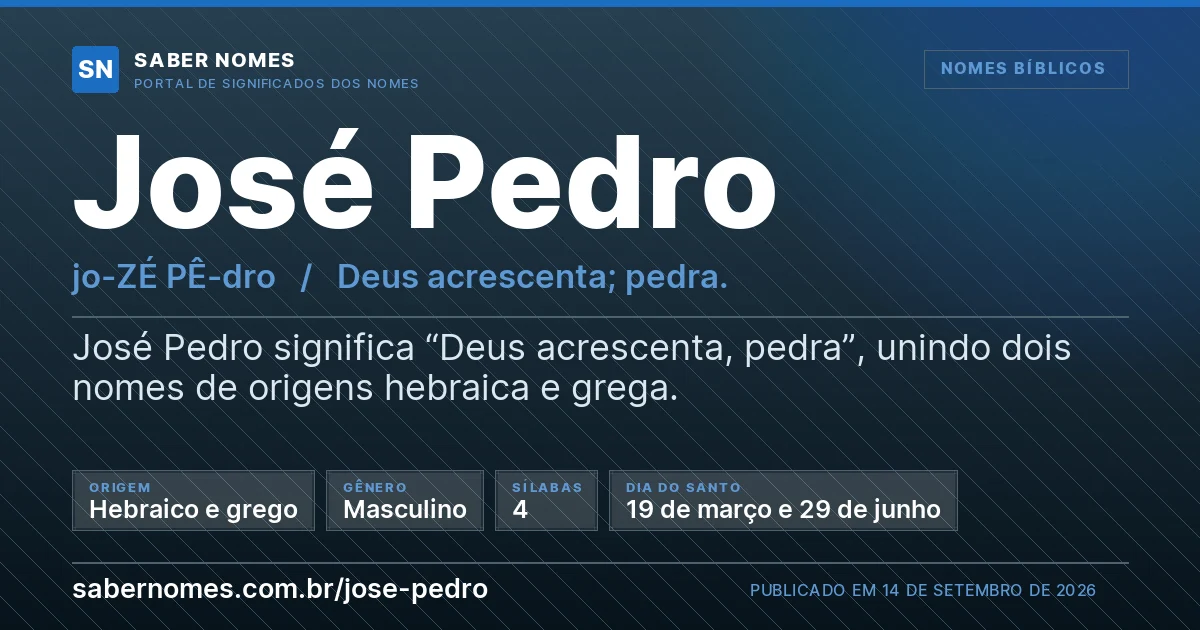 Imagem com o significado do nome José Pedro