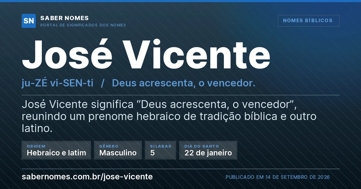 Imagem com o significado do nome José Vicente