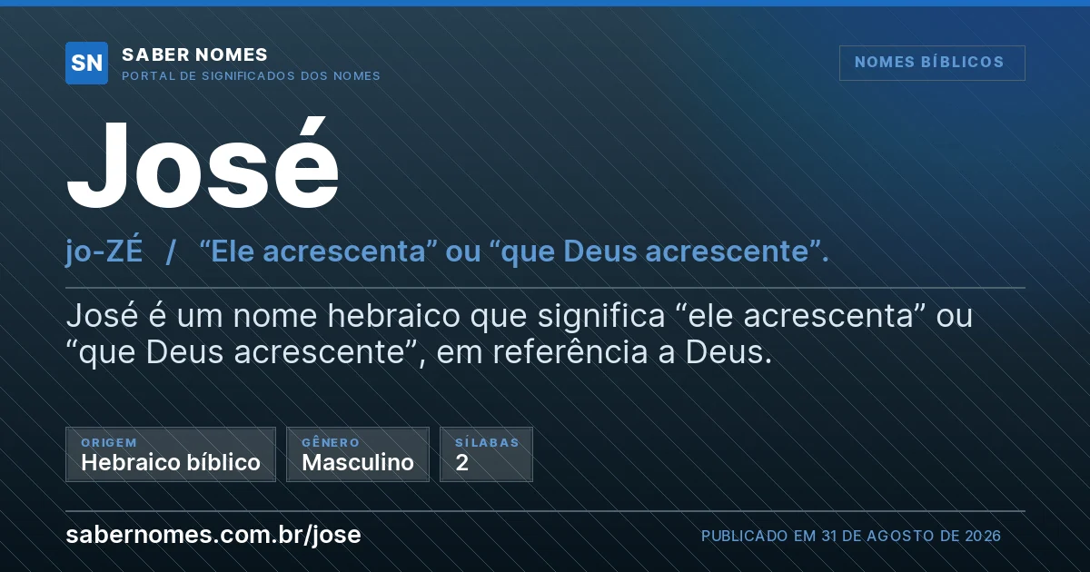 Imagem com o significado do nome José