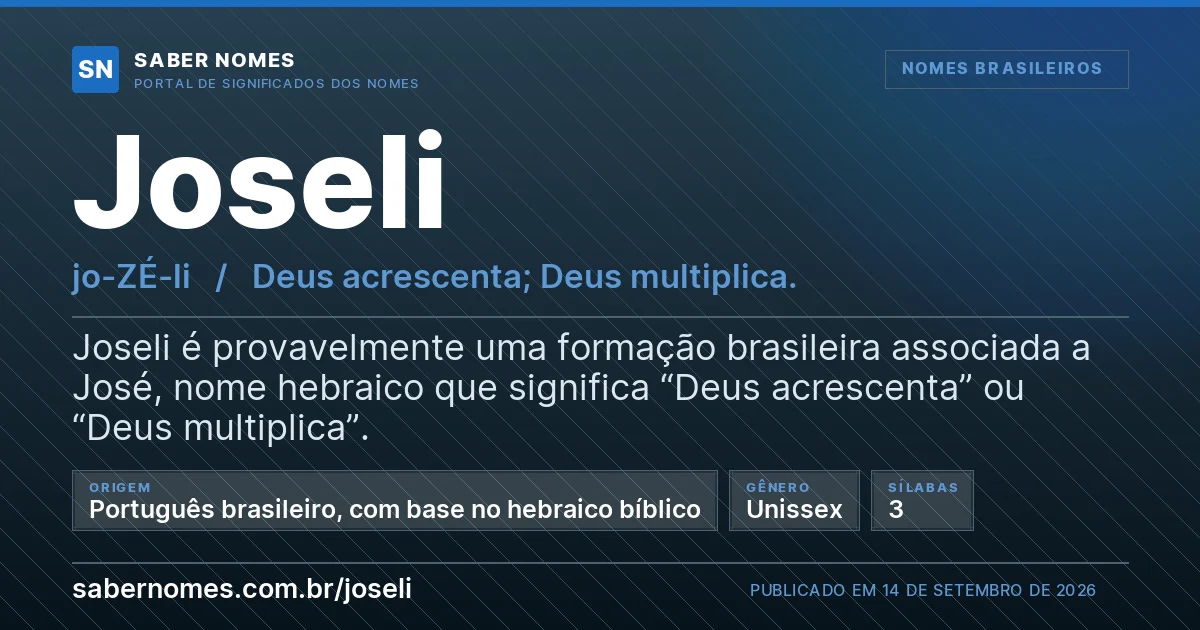 Imagem com o significado do nome Joseli