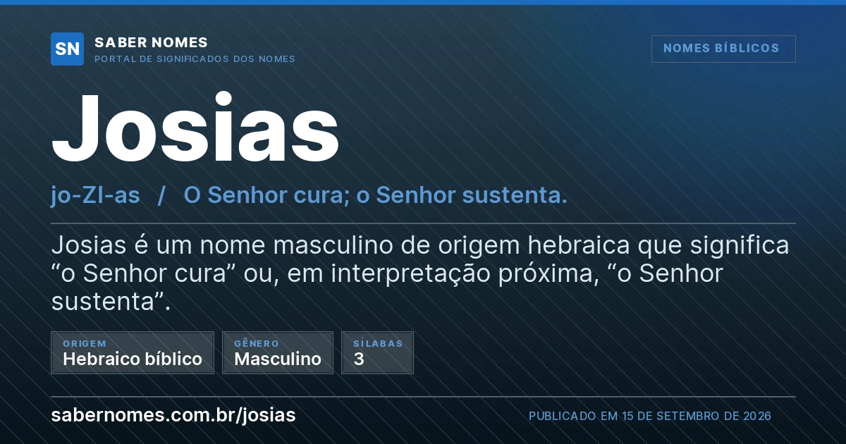 Imagem com o significado do nome Josias