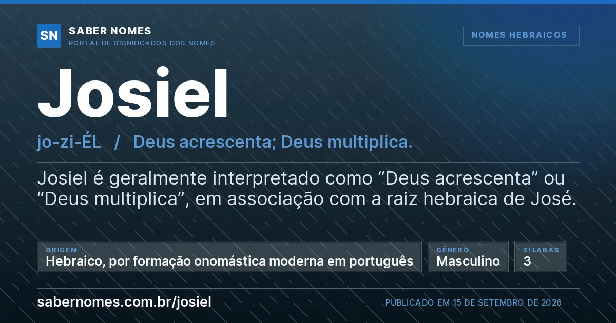 Imagem com o significado do nome Josiel