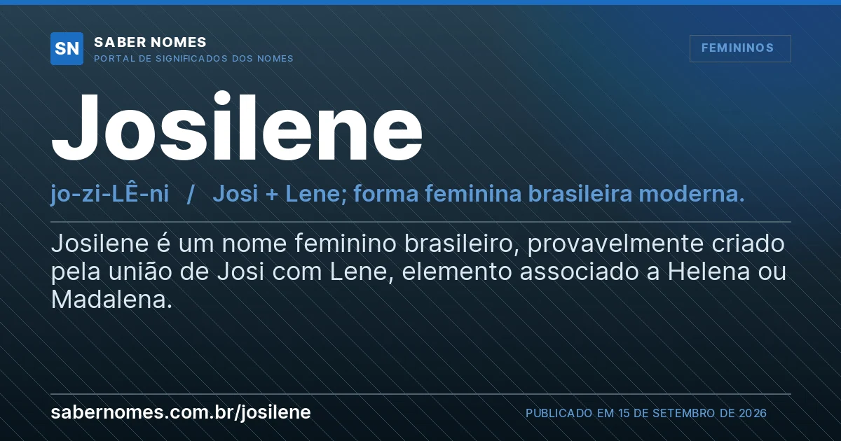 Imagem com o significado do nome Josilene