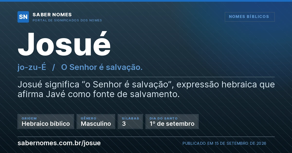 Imagem com o significado do nome Josué