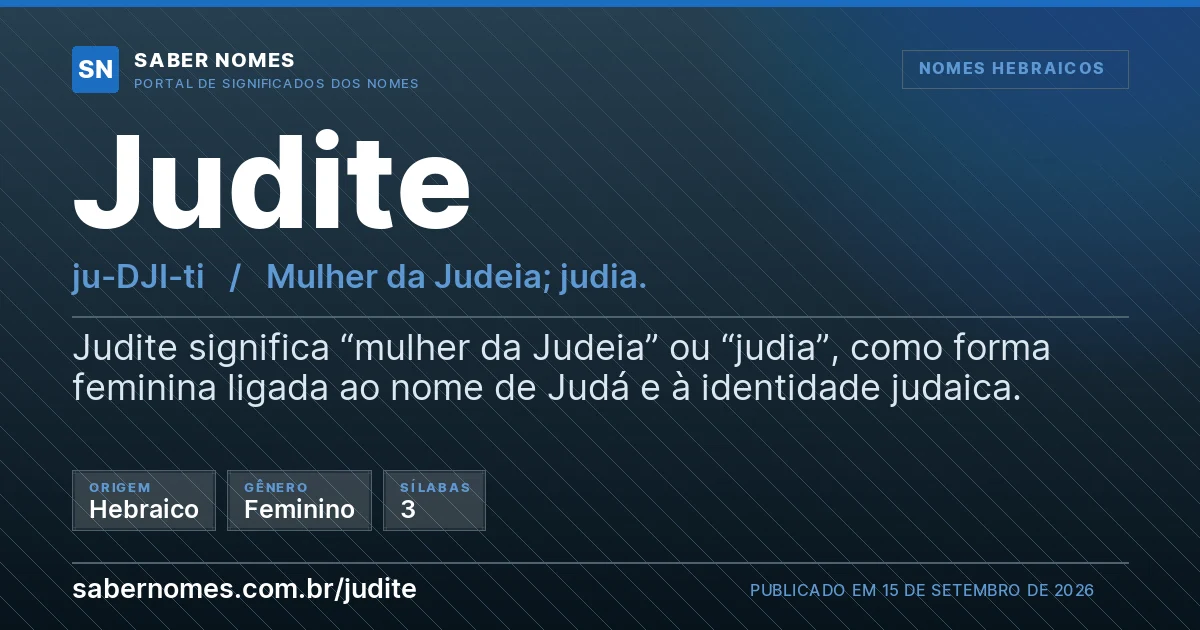 Imagem com o significado do nome Judite