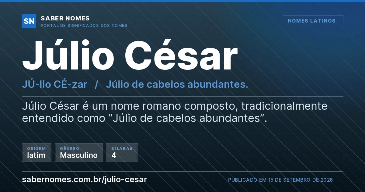 Imagem com o significado do nome Júlio César