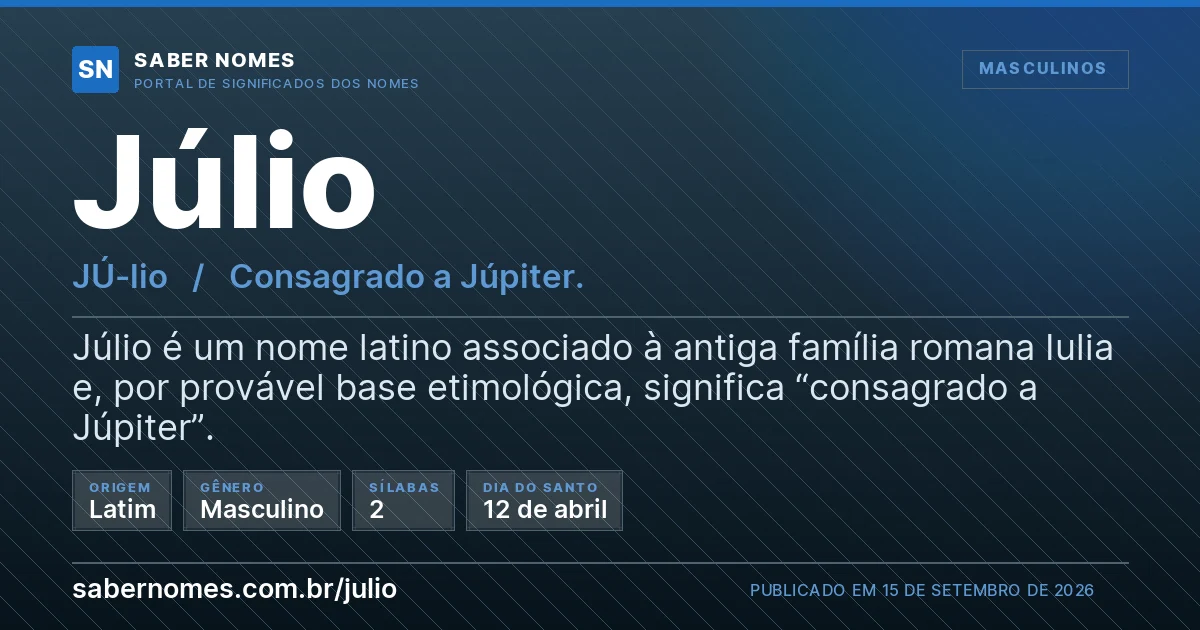 Imagem com o significado do nome Júlio