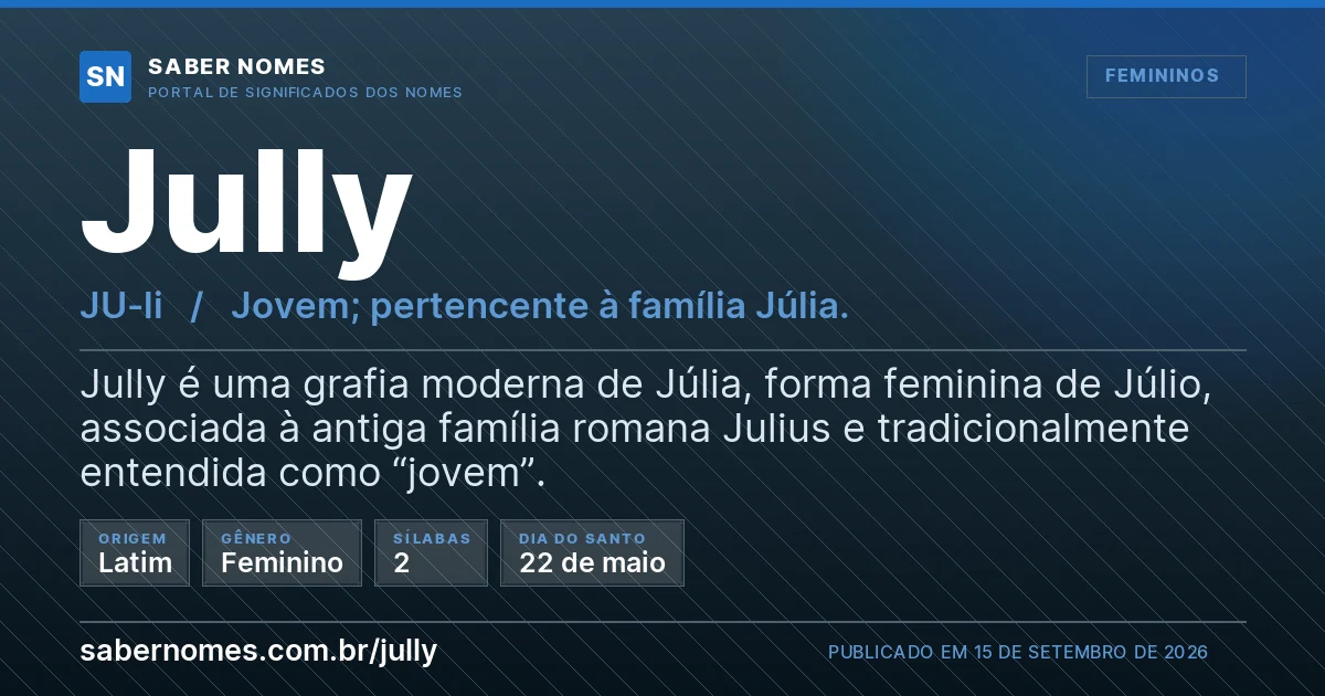 Imagem com o significado do nome Jully