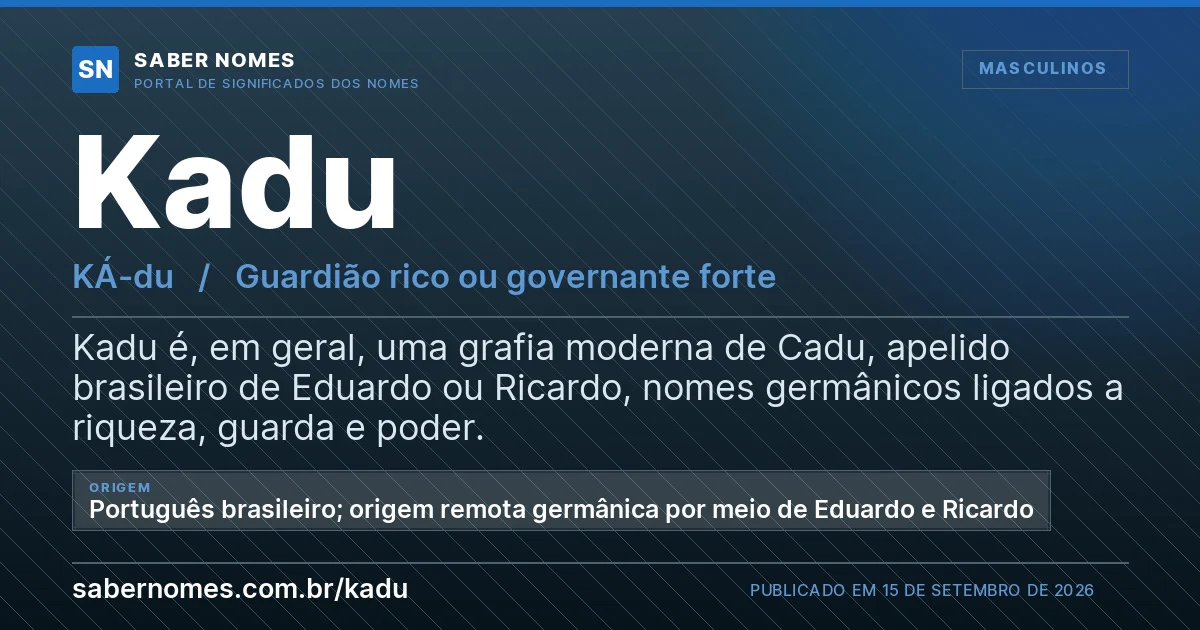 Imagem com o significado do nome Kadu