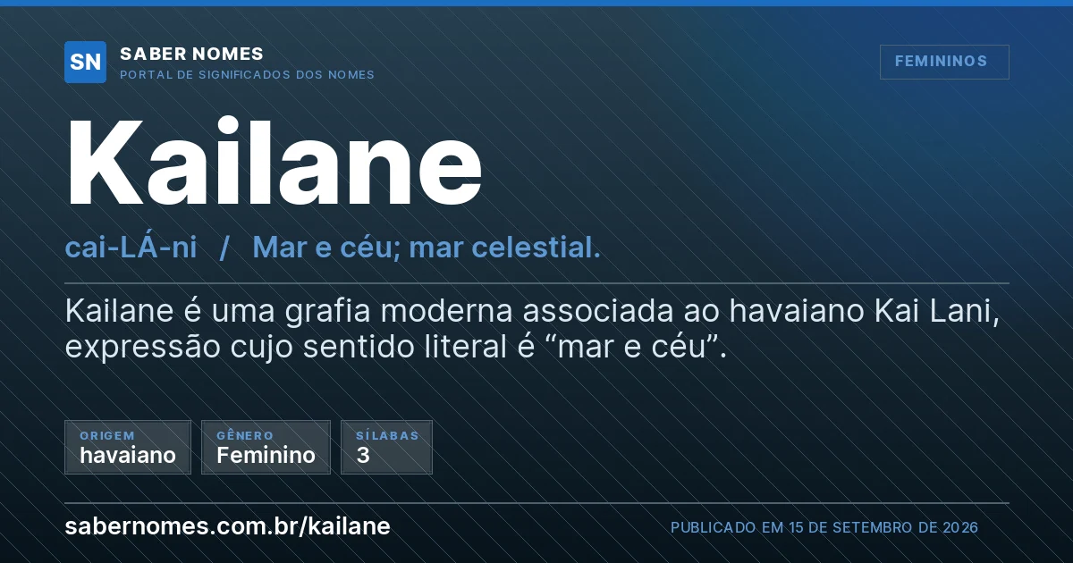 Imagem com o significado do nome Kailane
