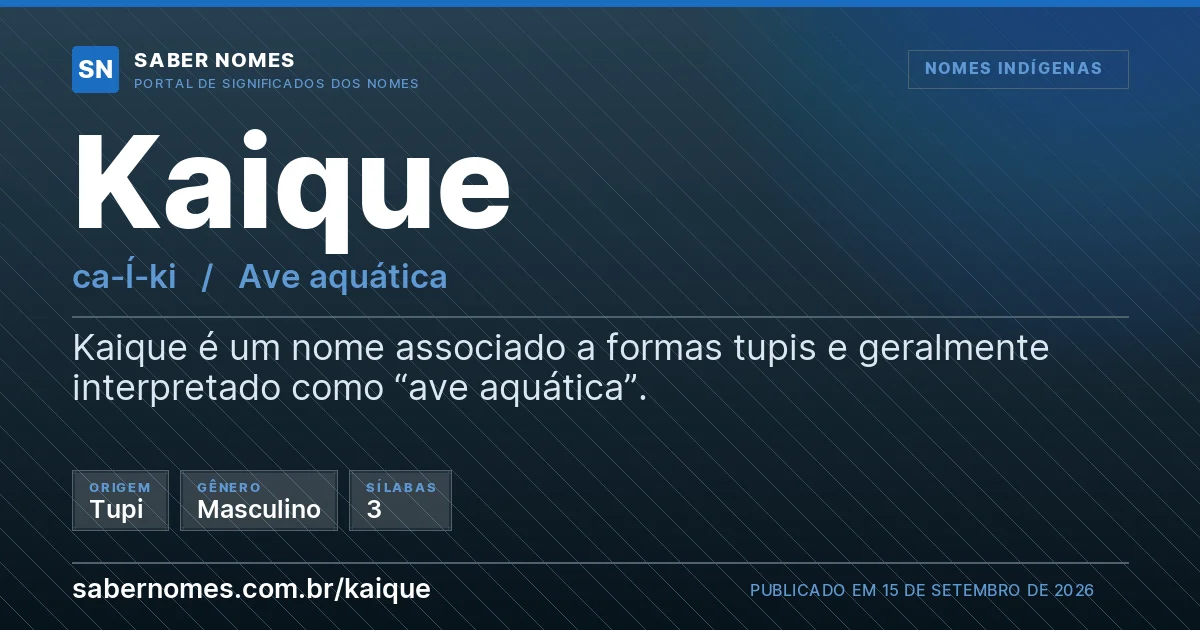 Imagem com o significado do nome Kaique