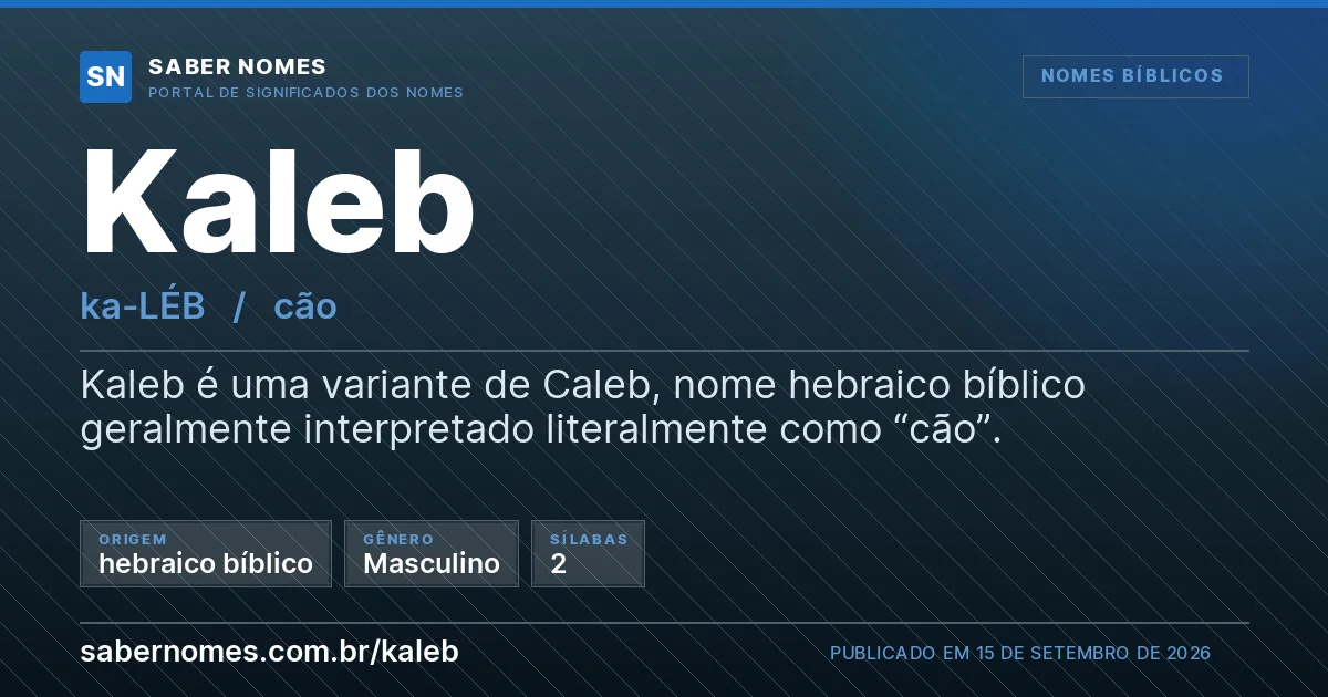 Imagem com o significado do nome Kaleb