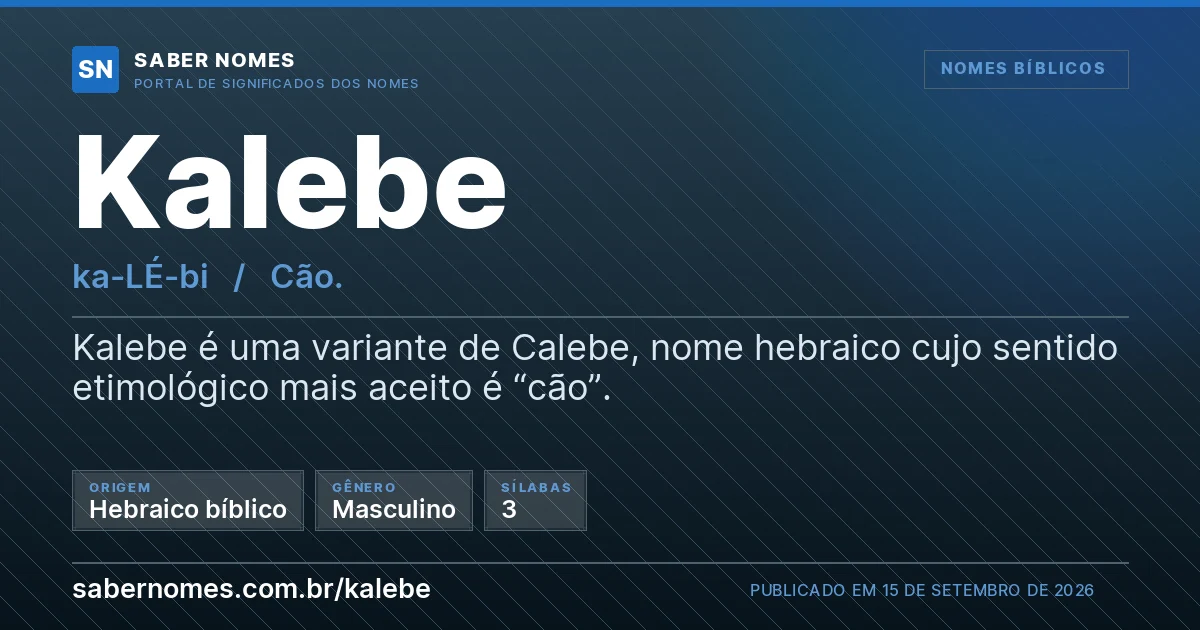 Imagem com o significado do nome Kalebe