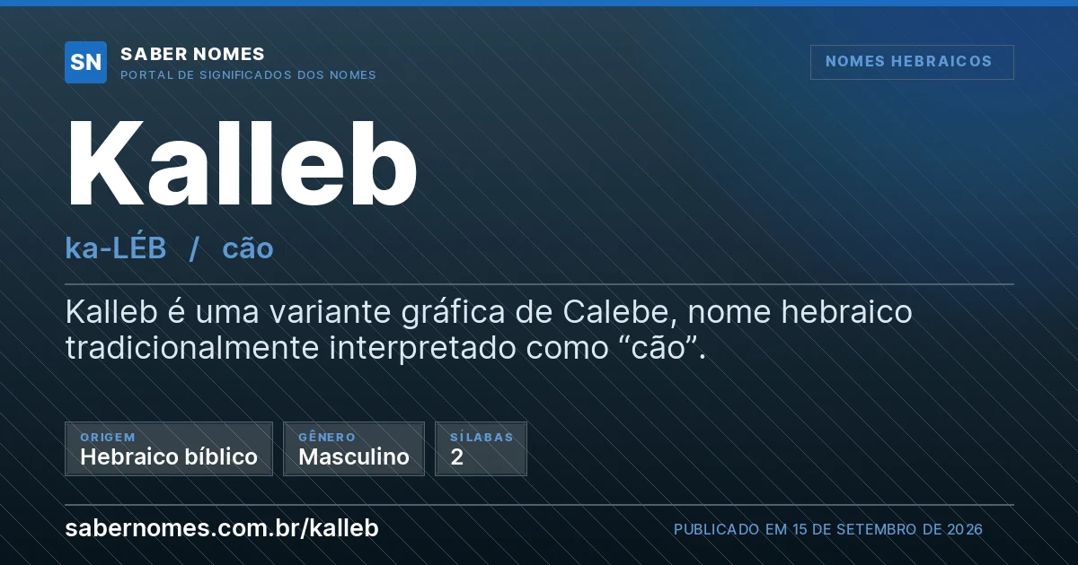Imagem com o significado do nome Kalleb