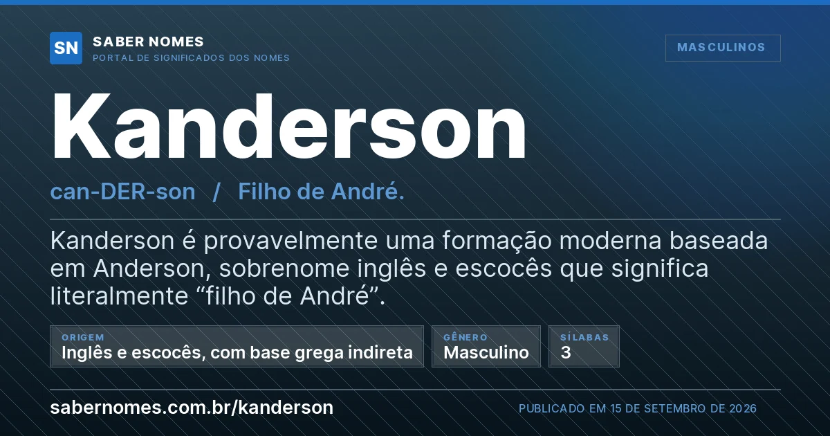 Imagem com o significado do nome Kanderson