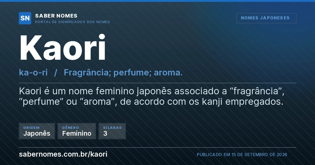 Imagem com o significado do nome Kaori