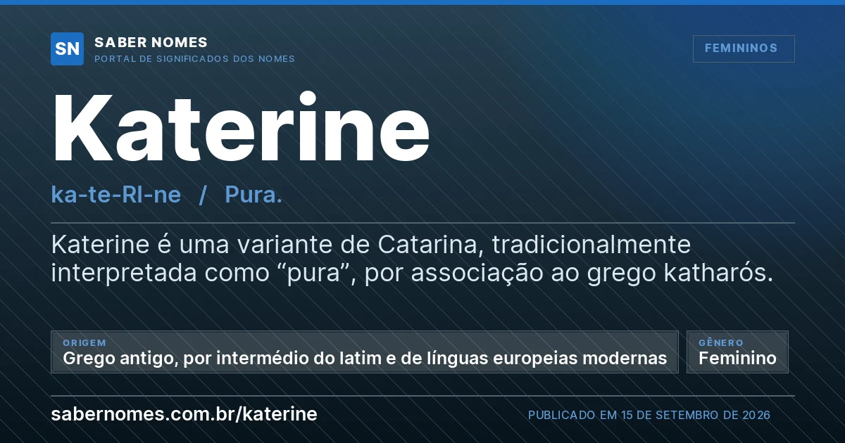 Imagem com o significado do nome Katerine