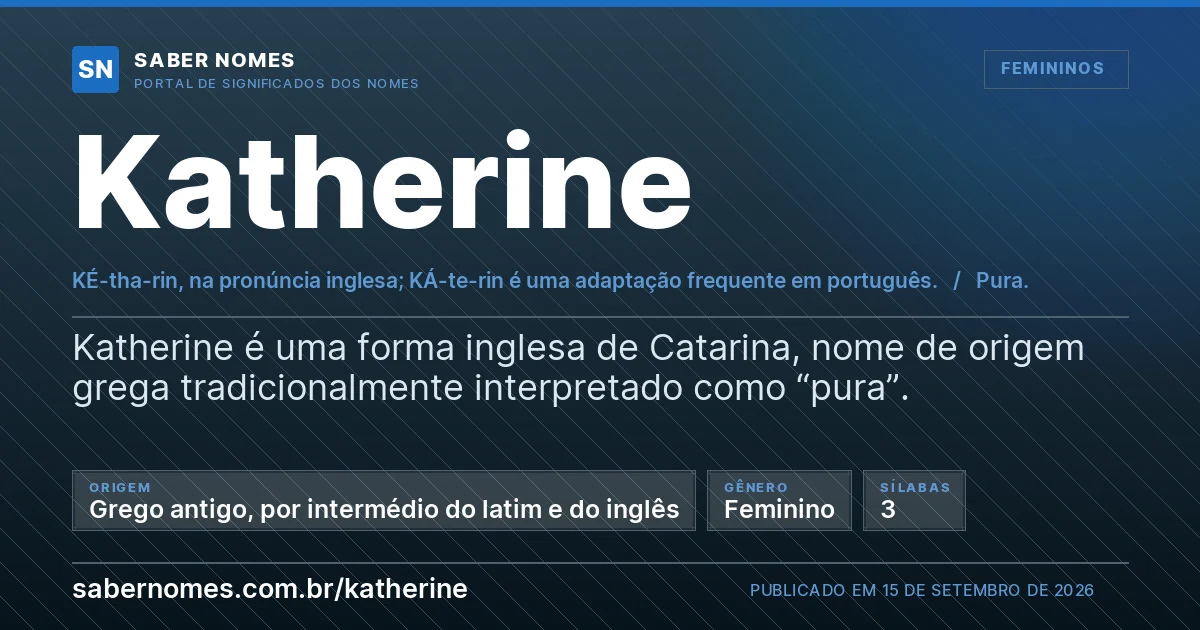 Imagem com o significado do nome Katherine