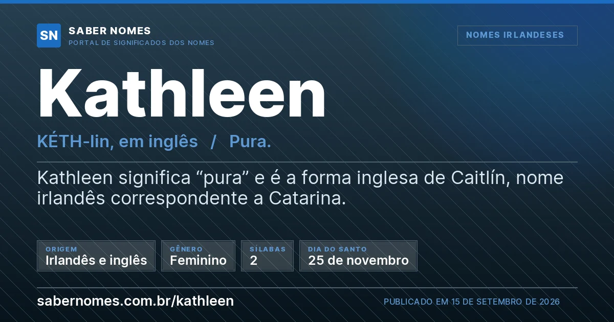 Imagem com o significado do nome Kathleen
