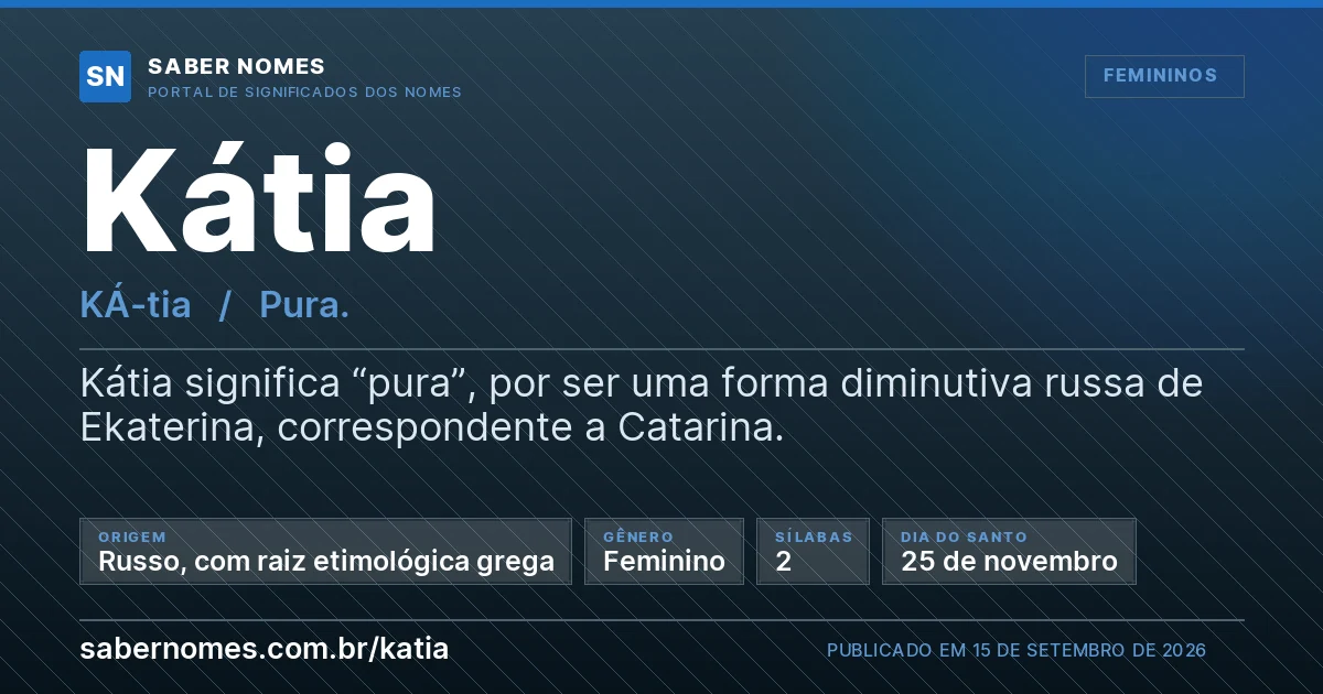 Imagem com o significado do nome Kátia