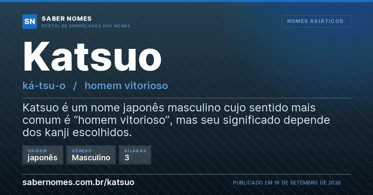 Imagem com o significado do nome Katsuo