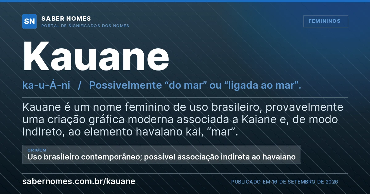 Imagem com o significado do nome Kauane