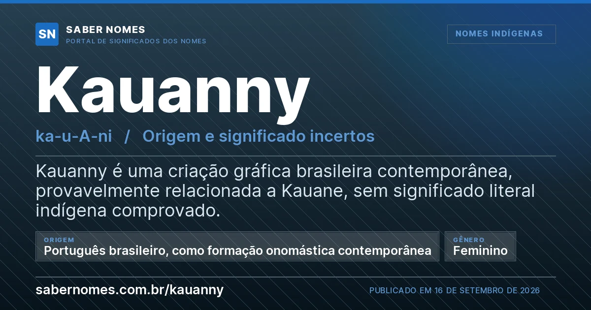 Imagem com o significado do nome Kauanny