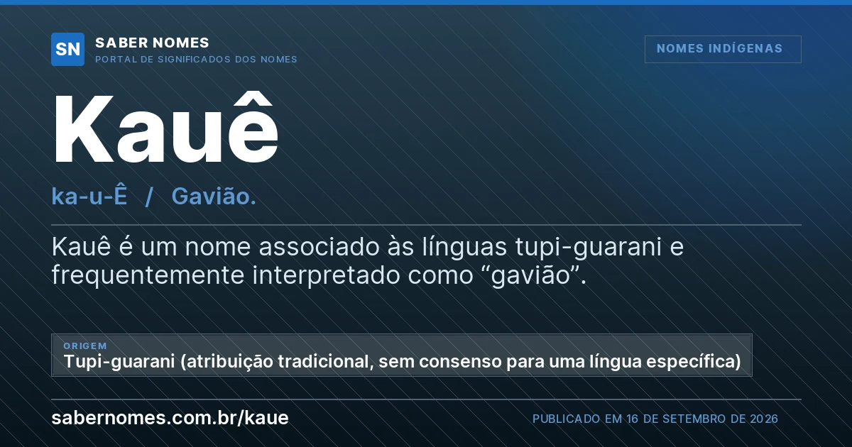 Imagem com o significado do nome Kauê