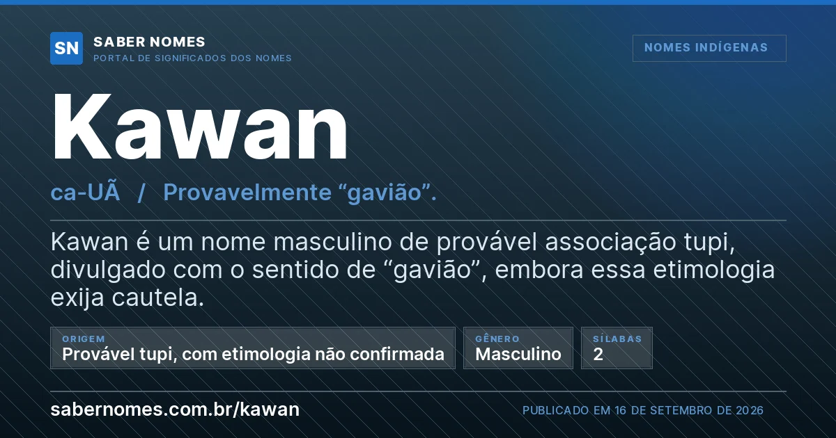 Imagem com o significado do nome Kawan