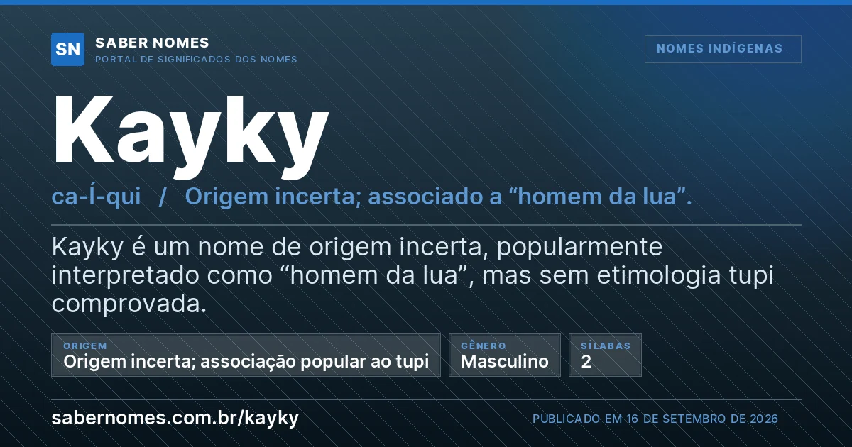 Imagem com o significado do nome Kayky