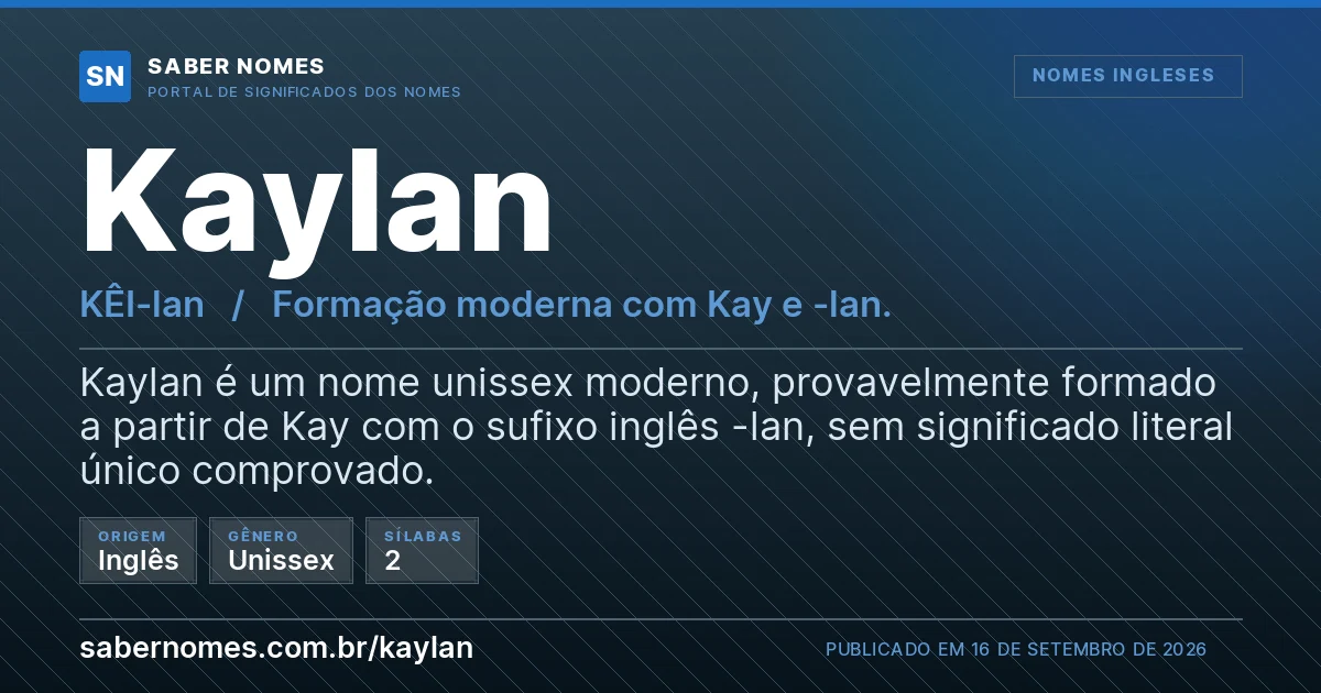 Imagem com o significado do nome Kaylan