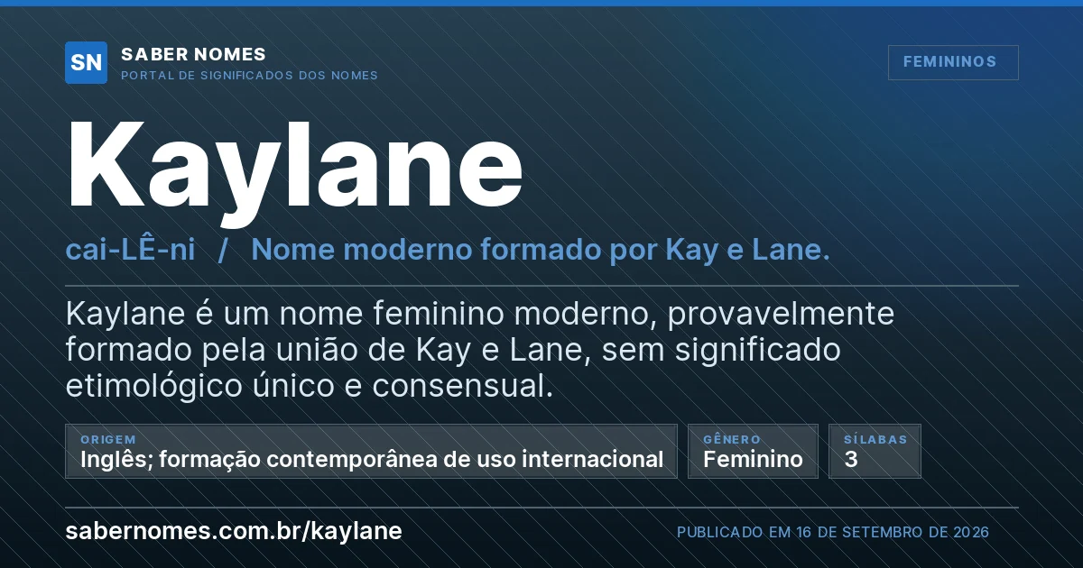 Imagem com o significado do nome Kaylane