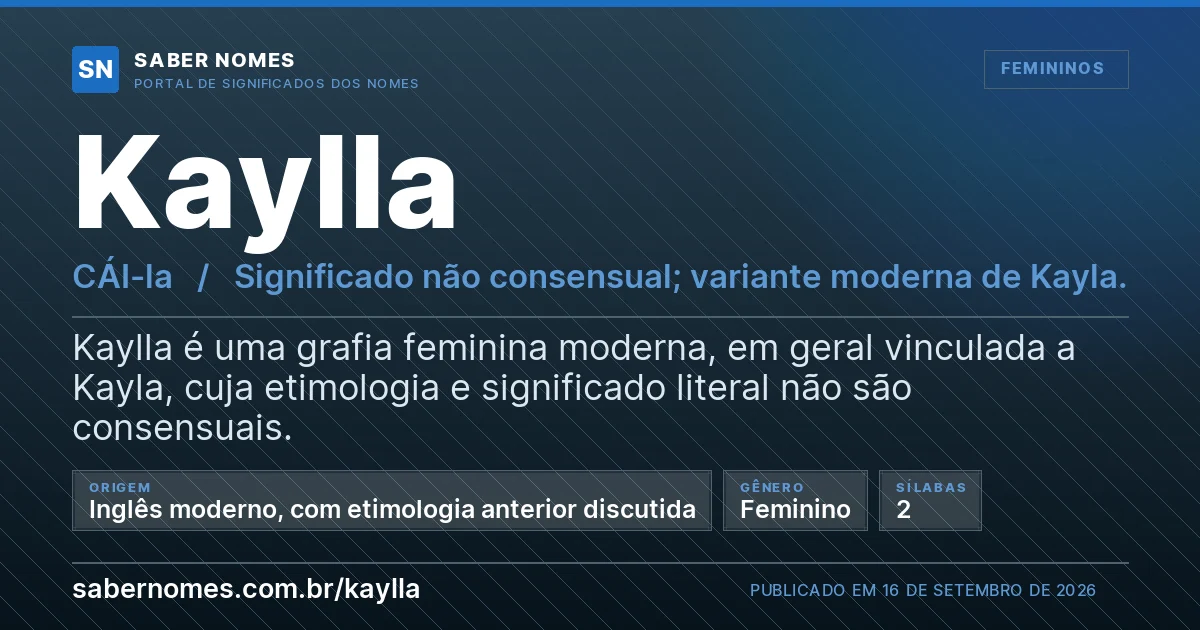 Imagem com o significado do nome Kaylla