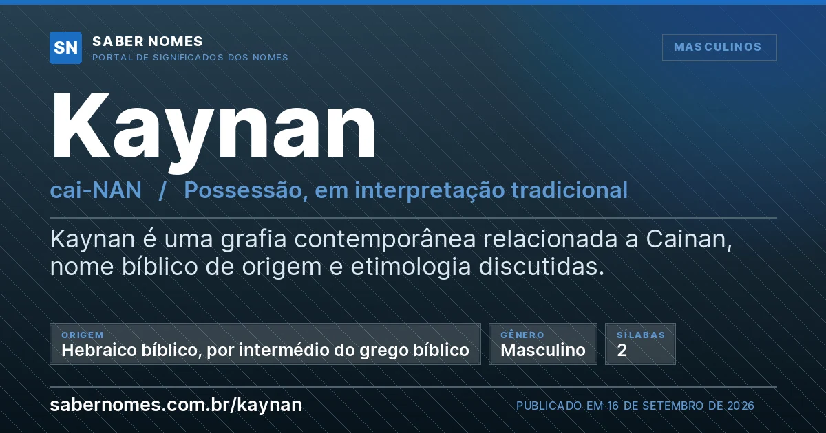 Imagem com o significado do nome Kaynan