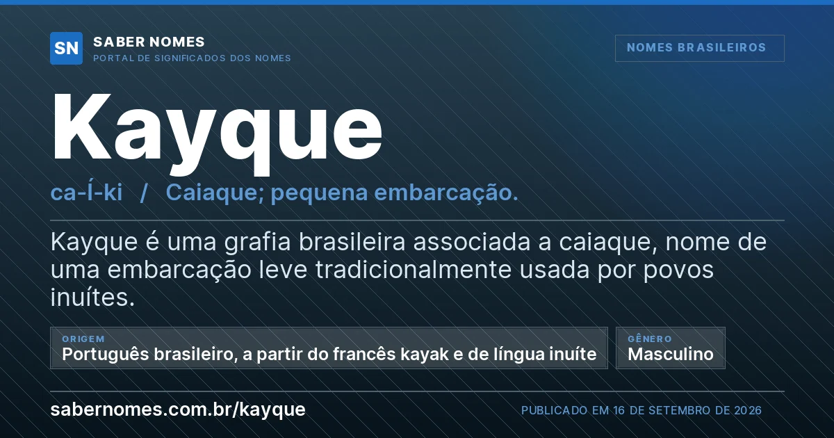 Imagem com o significado do nome Kayque