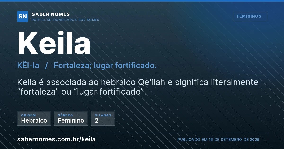 Imagem com o significado do nome Keila