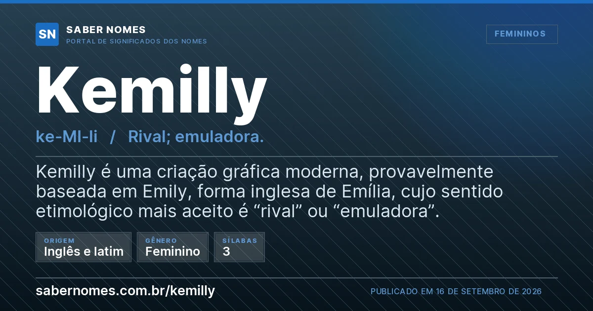 Imagem com o significado do nome Kemilly